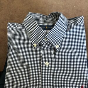 Ralph Lauren Navy and White Gingham Men's Shirt